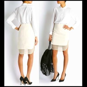 MASON COCONUT WHITE SKIRT WITH ORGANZA TRIM